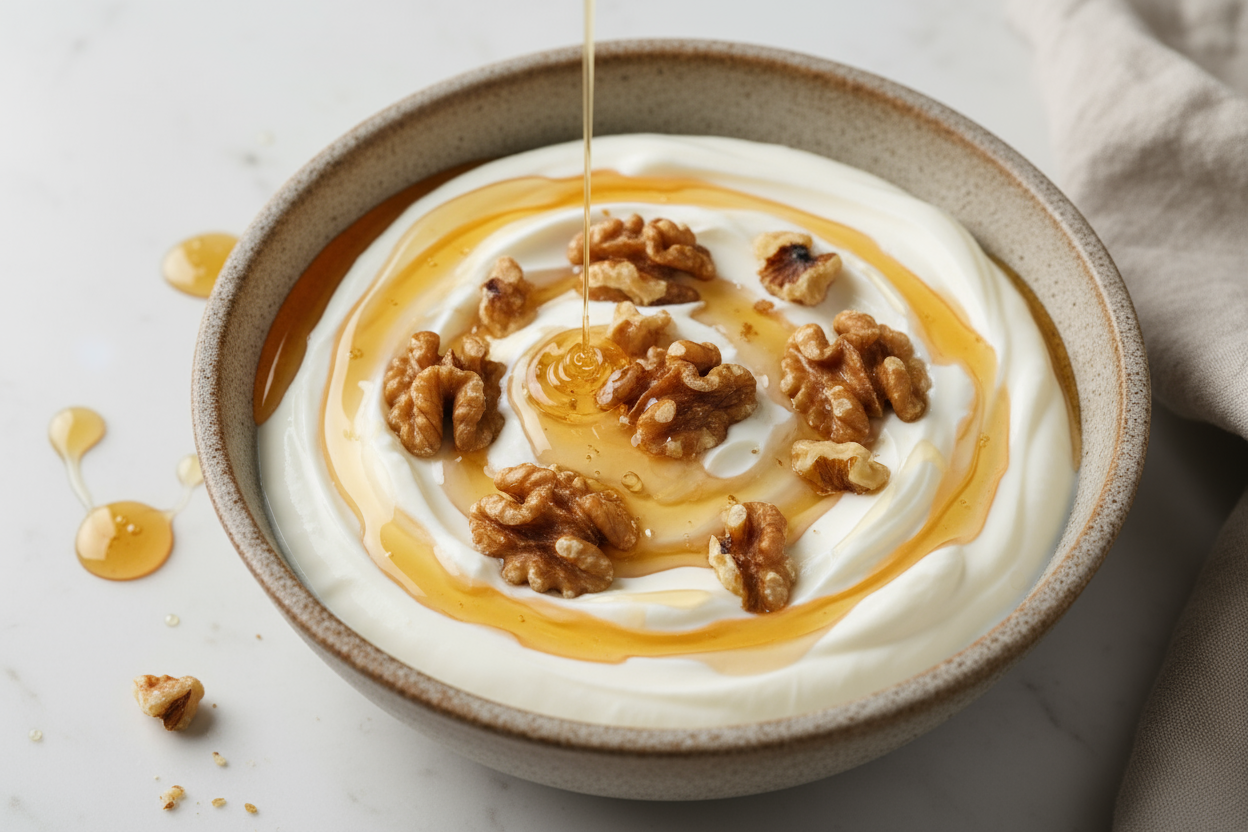 Griechischer Joghurt mit Honig und Walnüssen